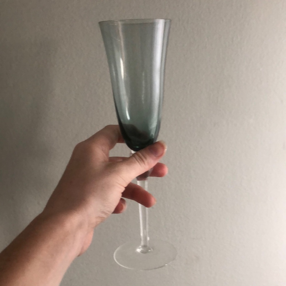 4 vintage champagne glasses